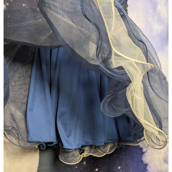 Navy Blue Sequin Strapless Tulle Party Dress Size 3 Prom Homecoming Speechless - Picture 3 of 11